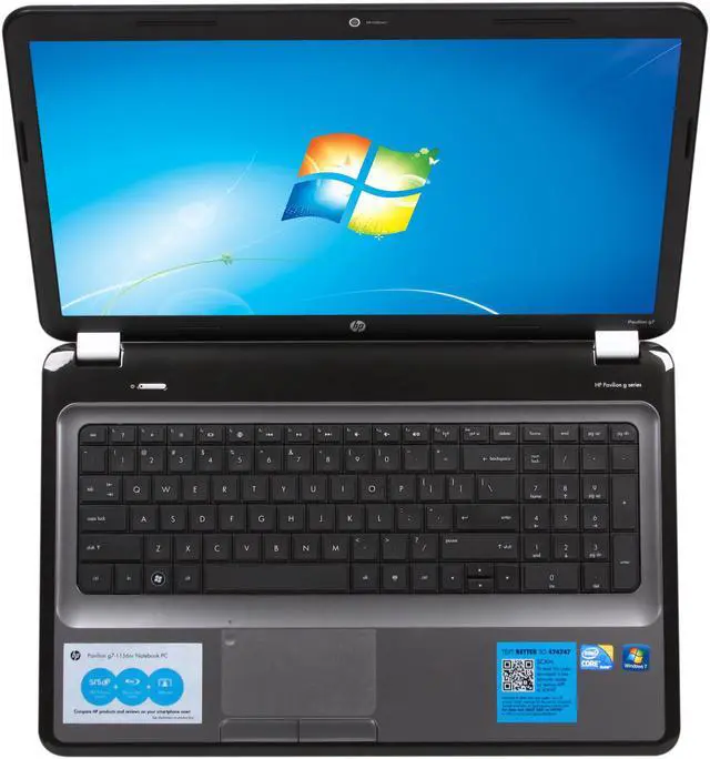 Alt view image 6 of 8 - HP Laptop Pavilion Intel Core i3-370M 4GB Memory 500GB HDD Intel HD Graphics 17.3" Windows 7 Home Premium 64-Bit g7-1156nr