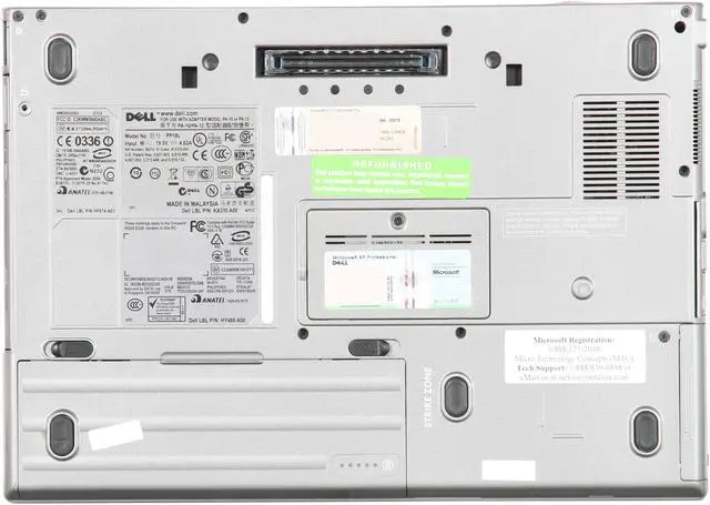 Alt view image 7 of 8 - DELL Notebook w/ Extra Media Bay Battery Latitude Intel Core 2 Duo T7100 1GB Memory 60GB HDD 14.1" Windows XP Professional D630
