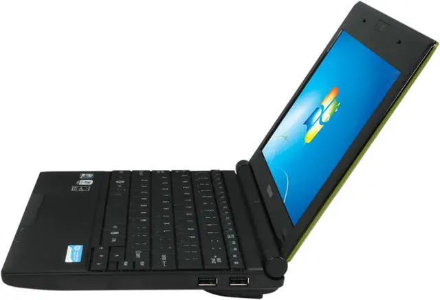 Alt view image 2 of 8 - TOSHIBA Mini NB505-N508GN EasyGrip Finish in Lime Green Intel Atom N455(1.66 GHz) 10.1" WSVGA 1GB Memory 250GB HDD Netbook