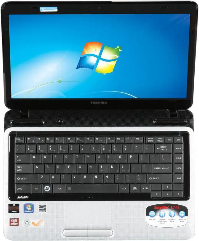 Alt view image 6 of 8 - TOSHIBA Laptop Satellite AMD E-450 4GB Memory 500GB HDD AMD Radeon HD 6320 14.0" Windows 7 Home Premium 64-Bit L745D-S4350