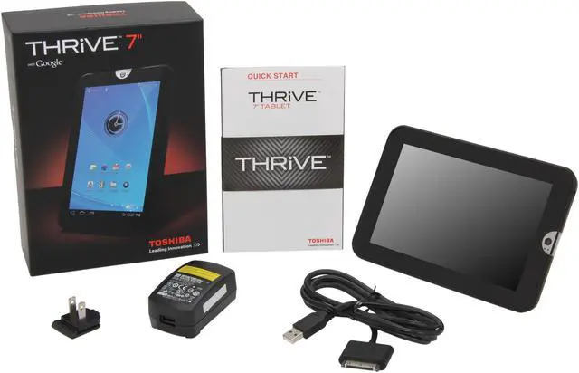 Alt view image 8 of 8 - TOSHIBA Thrive AT1S5-T16 1GB Memory 7.0" 1280 x 800 Tablet PC - Easy Grip Back Cover in Black Tie Android 3.2 (Honeycomb)