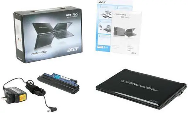 Alt view image 8 of 8 - Acer Aspire One AO522-BZ897 Diamond Black AMD Dual-Core Processor C-50 (1.00 GHz) 10.1" 1GB Memory 250GB HDD Netbook