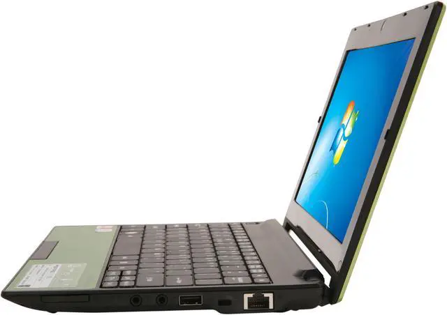 Alt view image 2 of 8 - Acer Aspire One AO522-BZ824 Olive Green AMD Dual-Core Processor C-50 (1.00 GHz) 10.1" 1GB Memory 250GB HDD Netbook