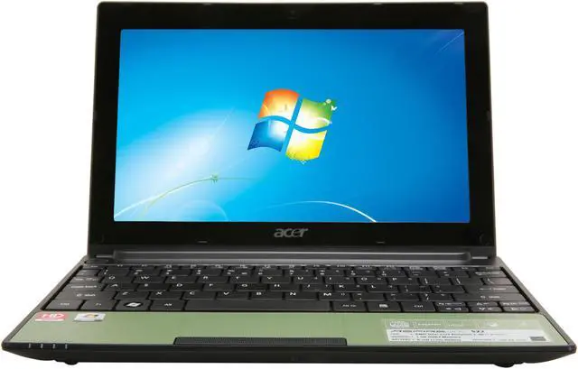 Alt view image 5 of 8 - Acer Aspire One AO522-BZ824 Olive Green AMD Dual-Core Processor C-50 (1.00 GHz) 10.1" 1GB Memory 250GB HDD Netbook