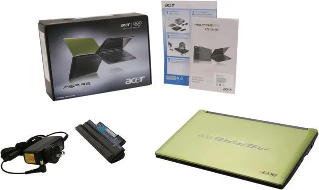 Alt view image 8 of 8 - Acer Aspire One AO522-BZ824 Olive Green AMD Dual-Core Processor C-50 (1.00 GHz) 10.1" 1GB Memory 250GB HDD Netbook
