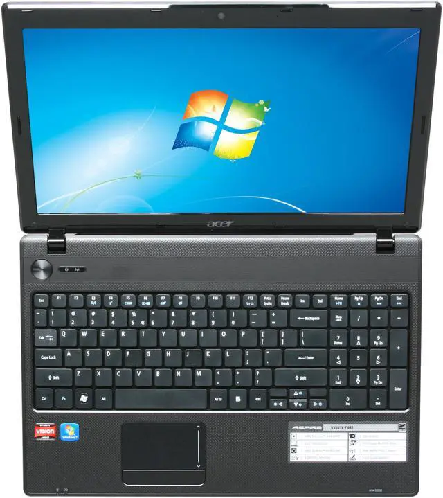 Alt view image 6 of 8 - Acer Laptop Aspire AMD Phenom II N970 4GB Memory 500GB HDD AMD Radeon HD 6650M 15.6" Windows 7 Home Premium 64-bit AS5552G-7641