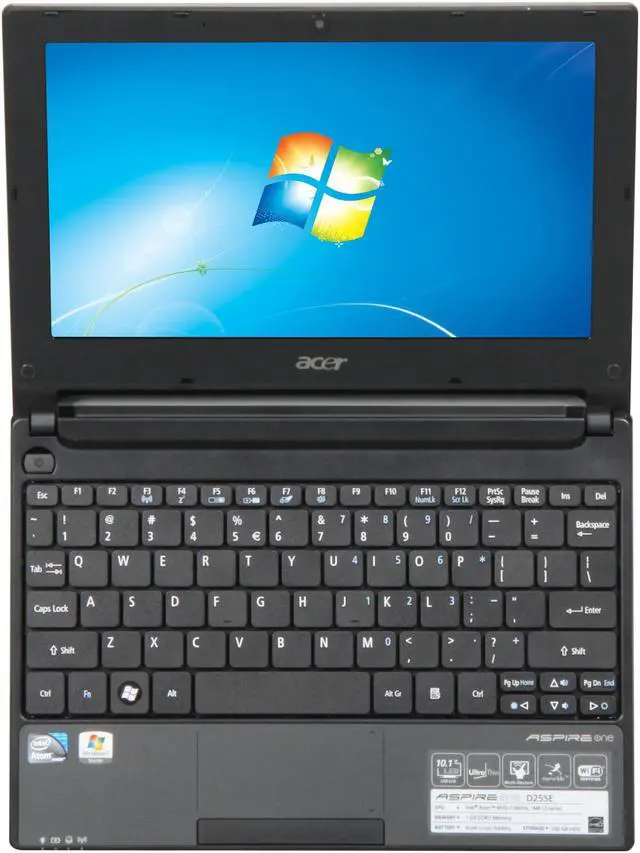 Alt view image 6 of 8 - Acer Aspire One AOD255E-1482 Diamond Black Intel Atom N570(1.66 GHz) 10.1" WSVGA 1GB Memory 250GB HDD Netbook