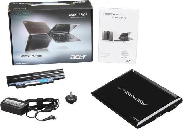 Alt view image 8 of 8 - Acer Aspire One AOD255E-1482 Diamond Black Intel Atom N570(1.66 GHz) 10.1" WSVGA 1GB Memory 250GB HDD Netbook