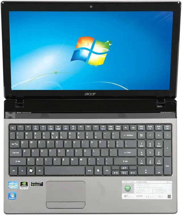 Alt view image 6 of 8 - Acer Laptop Aspire Intel Core i7-2630QM 4GB Memory 640GB HDD NVIDIA GeForce GT 540M 15.6" Windows 7 Home Premium 64-bit AS5750G-9463