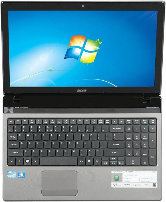 Alt view image 6 of 8 - Acer Laptop Aspire Intel Core i7-2630QM 4GB Memory 640GB HDD Intel HD Graphics 3000 15.6" Windows 7 Home Premium 64-bit AS5750-9851