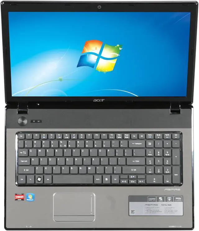 Alt view image 6 of 8 - Acer Laptop Aspire AMD Phenom II N970 4GB Memory 500GB HDD AMD Radeon HD 6470M 17.3" Windows 7 Home Premium 64-bit AS7551G-7606