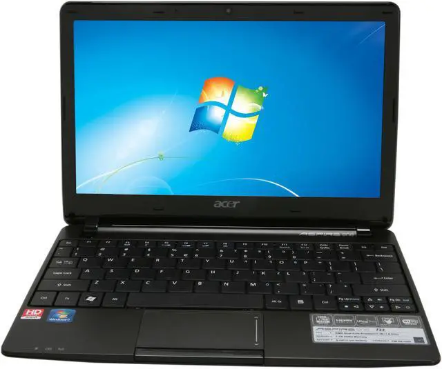 Alt view image 5 of 8 - Acer Aspire One AO722-BZ454 Espresso Black AMD Dual-Core Processor C-50 (1.00 GHz) 11.6" 2GB Memory 250GB HDD Netbook