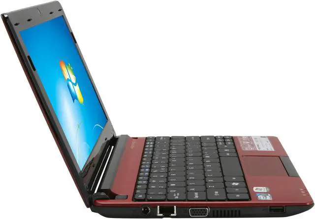 Alt view image 4 of 8 - Acer Aspire One AOD257-13836 Burgandy Red Intel Atom N570(1.66 GHz) 10.1" WSVGA 1GB Memory 250GB HDD Netbook