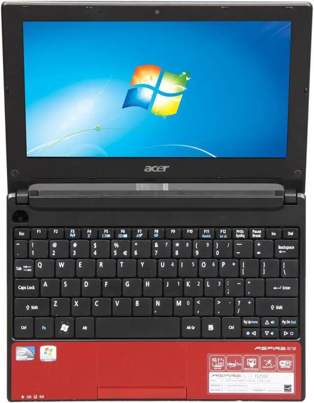 Alt view image 6 of 8 - Acer Aspire One AOD255E-13111 Red Intel Atom N455(1.66 GHz) 10.1" WSVGA 1GB Memory 250GB HDD Netbook