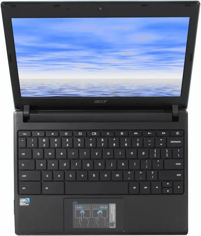 Alt view image 6 of 8 - Acer AC700-1099 Chromebook Intel Atom N570(1.66GHz) 11.6" 2GB Memory DDR3 1333 16GB SSD HDD WIFI Only