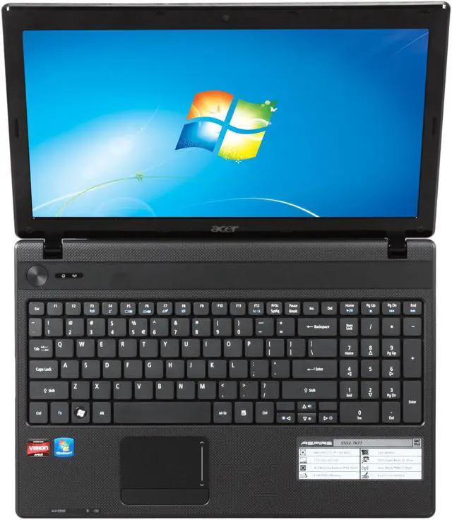 Alt view image 6 of 8 - Acer Laptop Aspire AMD Phenom II N970 4GB Memory 320GB HDD ATI Radeon HD 4250 15.6" Windows 7 Home Premium 64-bit AS5552-7677