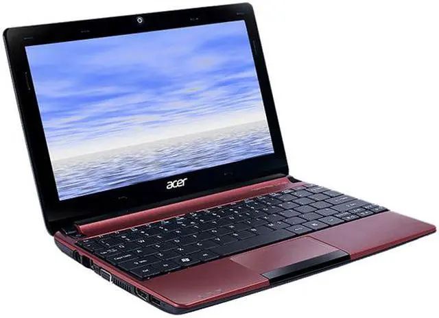 Alt view image 3 of 6 - Acer Aspire One AOD270-1628 Burgundy Red Intel Atom N2600(1.60 GHz) 10.1" WSVGA 1GB Memory 320GB HDD Netbook
