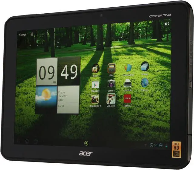 Alt view image 2 of 8 - Acer Iconia Tab A Series A700-10k32u NVIDIA Tegra 3 1.30GHz 10.1" 1GB DDR2 Memory 32GB Tablet PC - Android 4.0 (Ice Cream Sandwich) - Black