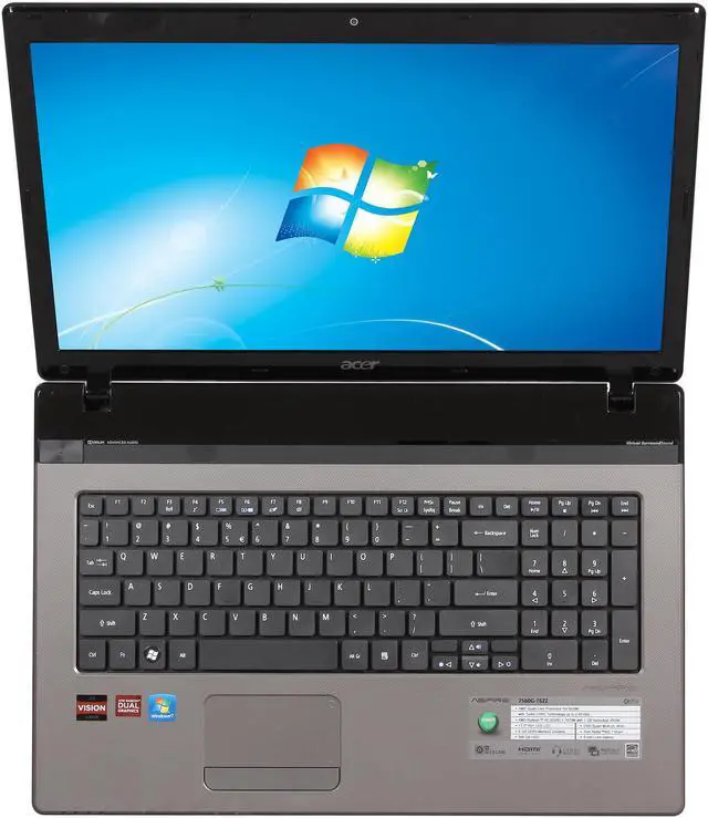 Alt view image 6 of 8 - Acer Laptop Aspire AMD A6-3420M 6GB Memory 500GB HDD AMD Radeon HD 7670M 17.3" Windows 7 Home Premium 64-Bit AS7560G-7622
