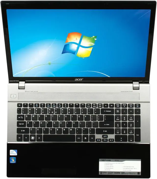 Alt view image 6 of 8 - Acer Laptop Aspire Intel Pentium B950 4GB Memory 500GB HDD Intel HD Graphics 17.3" Windows 7 Home Premium 64-Bit V3-731-4695