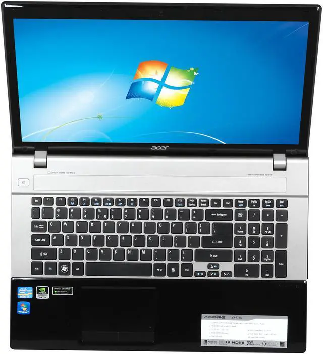Alt view image 6 of 8 - Acer Laptop Aspire Intel Core i7-2670QM 8GB Memory 750GB HDD NVIDIA GeForce GT 640M 17.3" Windows 7 Home Premium 64-Bit V3-771G-9665