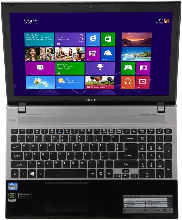 Alt view image 6 of 8 - Acer Laptop Aspire Intel Core i5-3210M 4GB Memory 500GB HDD NVIDIA GeForce GT 630M 15.6" Windows 8 V3-571G-6407