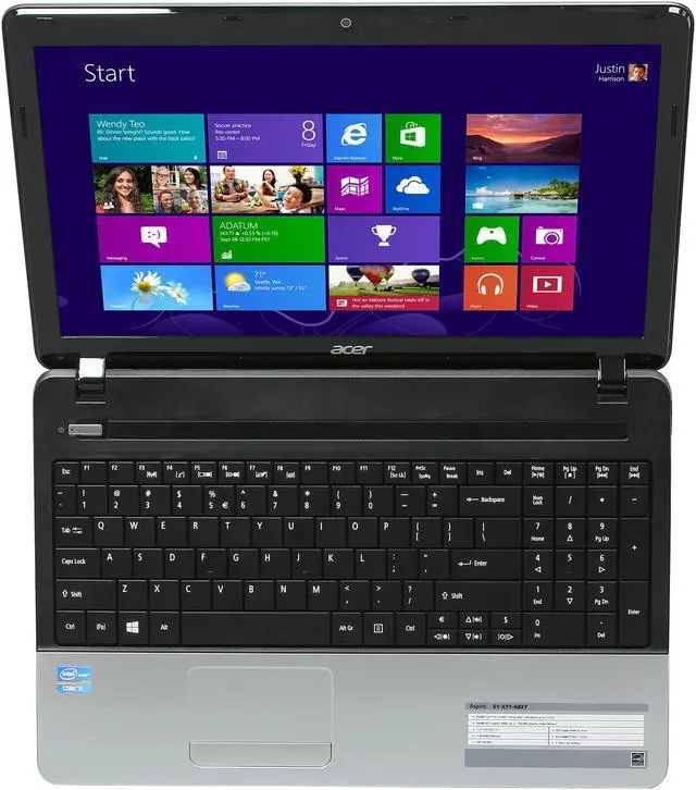 Alt view image 6 of 8 - Acer Laptop Aspire Intel Core i5-3230M 4GB Memory 500GB HDD Intel HD Graphics 4000 15.6" Windows 8 E1-571-6837