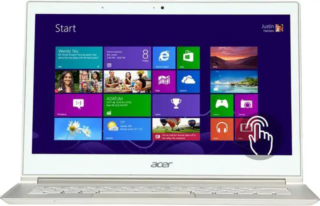 Alt view image 2 of 8 - Acer Aspire S7-391-9427 Intel Core i7 3537U (2.00GHz) 4GB Memory 256GB SSD 13.3" Touchscreen Ultrabook Windows 8