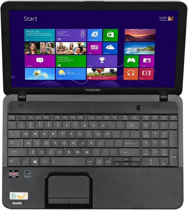 Alt view image 6 of 8 - TOSHIBA Laptop Satellite AMD E1-1200 4GB Memory 320GB HDD AMD Radeon HD 7310 15.6" Windows 8 C855D-S5340