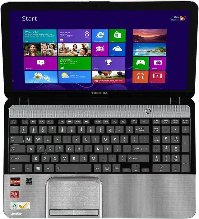 Alt view image 6 of 8 - TOSHIBA Laptop Satellite AMD A8-4500M 6GB Memory 750GB HDD AMD Radeon HD 7640G 15.6" Windows 8 L855D-S5139NR