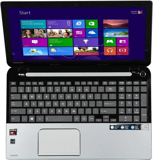 Alt view image 6 of 8 - TOSHIBA Laptop Satellite AMD A8-5545M 6GB Memory 750GB HDD AMD Radeon HD 8510G 15.6" Windows 8 L55D-A5349