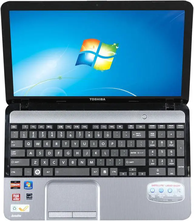 Alt view image 6 of 8 - TOSHIBA Laptop Satellite AMD A8-4500M 6GB Memory 640GB HDD AMD Radeon HD 7640G 15.6" Windows 7 Home Premium 64-Bit L855D-S5220