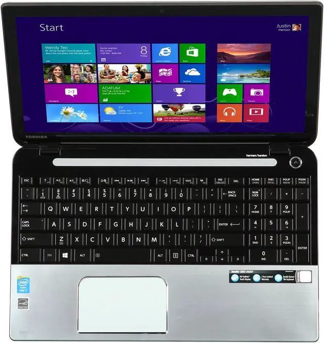 Alt view image 6 of 8 - TOSHIBA Laptop Intel Core i7-4700MQ 16GB Memory 1TB HDD Intel HD Graphics 4600 15.6" Touch Screen Windows 8 S55t-A5237