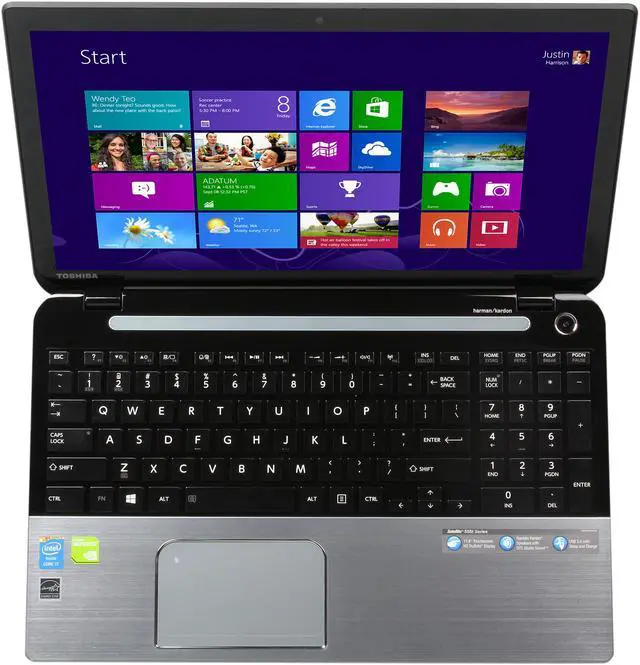 Alt view image 6 of 8 - TOSHIBA Laptop Satellite Intel Core i7-4700MQ 8GB Memory 750GB HDD NVIDIA GeForce GT 740M 15.6" Touch Screen Windows 8.1 S55T-A5161