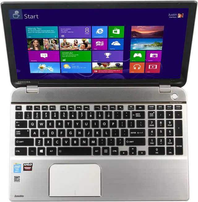 Alt view image 6 of 8 - TOSHIBA Laptop Satellite Intel Core i7-4710HQ 12GB Memory 1TB HDD AMD Radeon R9 M265X 15.6" Touch Screen Windows 8.1 P55T-B5262