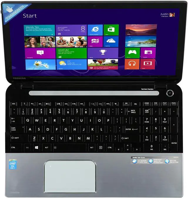 Alt view image 6 of 8 - TOSHIBA Laptop Satellite Intel Core i7-4700MQ 12GB Memory 750GB HDD Intel HD Graphics 4600 15.6" Touch Screen Windows 8.1 S55T-A5132