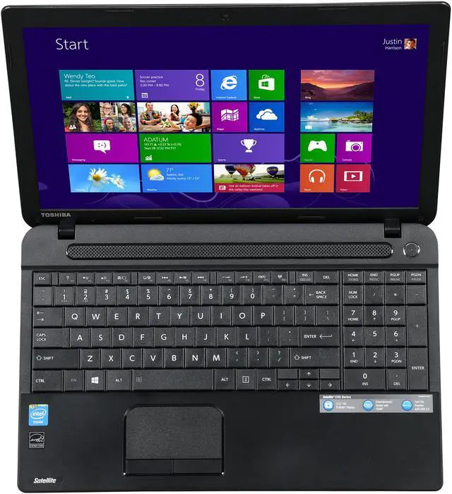 Alt view image 6 of 8 - TOSHIBA Satellite C55-A5180 NotebookIntel Celeron N2820 (2.13GHz) 4GB Memory 500GB HDD DVD±RW/CD-RW Webcam Intel HD Graphics 15.6" Windows 8.1 64-Bit