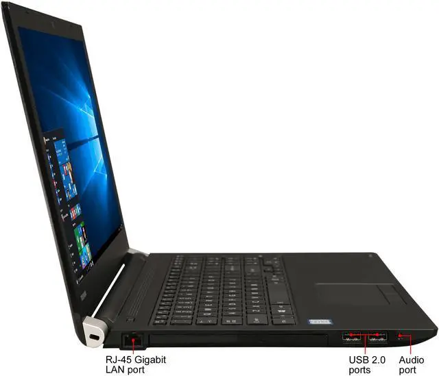 Alt view image 4 of 8 - TOSHIBA Laptop Tecra Intel Core i7-7500U 4GB Memory 1TB HDD Intel HD Graphics 620 15.6" Non-Touch Screen Windows 10 Pro 64-Bit A50-01R01S