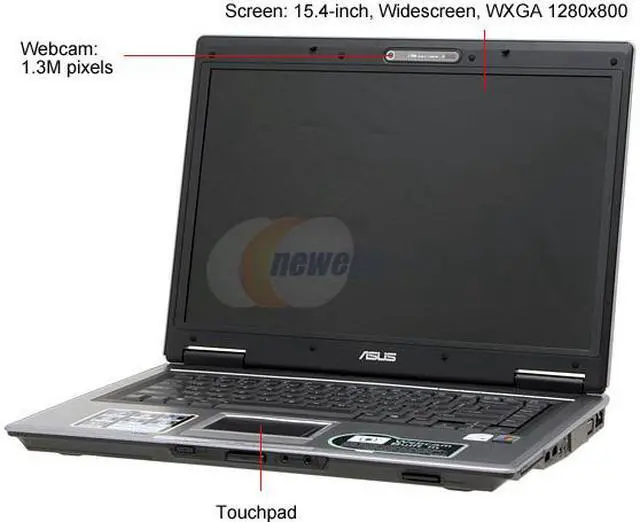 Alt view image 2 of 14 - ASUS Laptop F3 Series Intel Core Duo T2300E 1GB Memory 100GB HDD Intel GMA 950 15.4" Windows XP Home F3F-AP007H