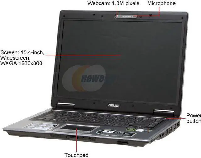 Alt view image 2 of 14 - ASUS Laptop F3 Series Intel Core Duo T2400 1GB Memory 100GB HDD NVIDIA GeForce Go 7600 15.4" Windows XP Professional F3Jm-AP012P