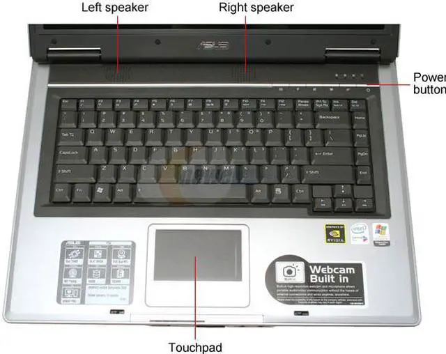 Alt view image 4 of 14 - ASUS Laptop F3 Series Intel Core Duo T2400 1GB Memory 100GB HDD NVIDIA GeForce Go 7600 15.4" Windows XP Professional F3Jm-AP012P