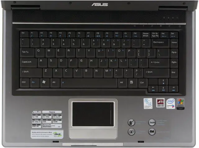Alt view image 5 of 18 - ASUS Laptop F3 Series Intel Core 2 Duo T7200 1GB Memory 120GB HDD ATI Mobility Radeon X1700 15.4" Windows XP Professional F3JP-AP035P-A