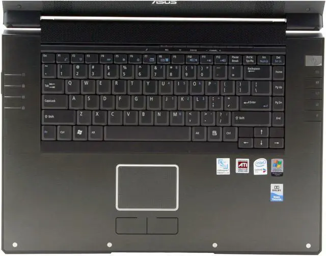 Alt view image 4 of 20 - ASUS Laptop W2 Series Intel Core 2 Duo T7200 1GB Memory 120GB HDD ATI Mobility Radeon X1700 17.0" Windows XP Media Center W2PB-7K003M