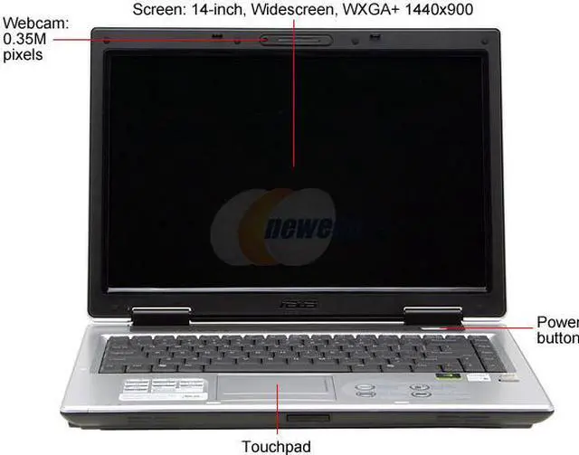 Alt view image 3 of 20 - ASUS A8 Series 14.0" Intel Core 2 Duo T7200 1GB Memory DDR2 667 Windows XP Professional 90NKNA513134321L201T