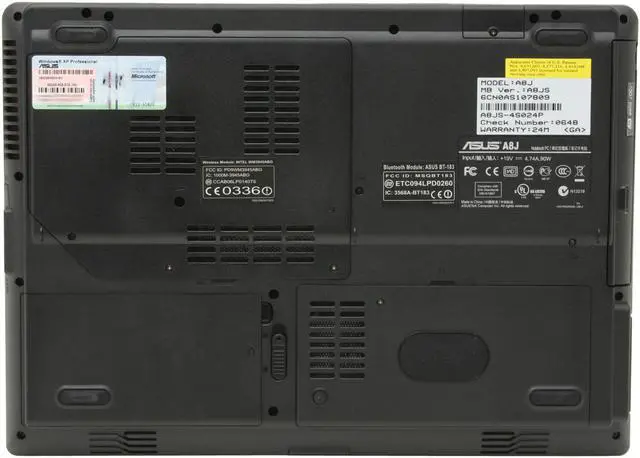 Alt view image 12 of 16 - ASUS Laptop A8 Series Intel Core 2 Duo T7200 1GB Memory 120GB HDD NVIDIA GeForce Go 7700 14.0" Windows XP Professional A8JS-4S024P