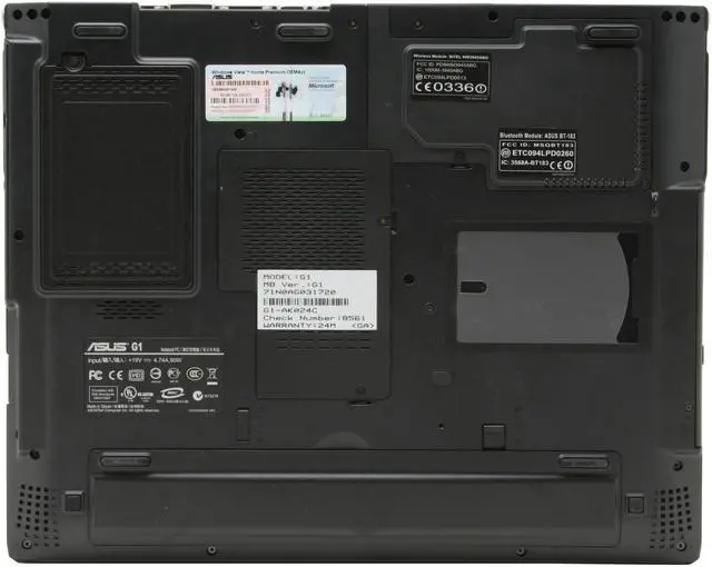 Alt view image 11 of 19 - ASUS Laptop G Series Intel Core 2 Duo T7200 2GB Memory 160GB HDD NVIDIA GeForce Go 7700 15.4" Windows Vista Home Premium G1-AK024C