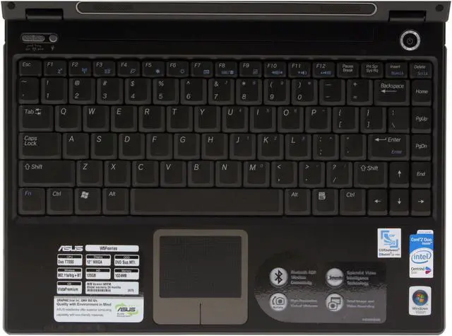 Alt view image 5 of 20 - ASUS Laptop W5 Series Intel Core 2 Duo T7200 1GB Memory 120GB HDD Intel GMA 950 12.1" Windows Vista Home Premium W5FM-2P052C