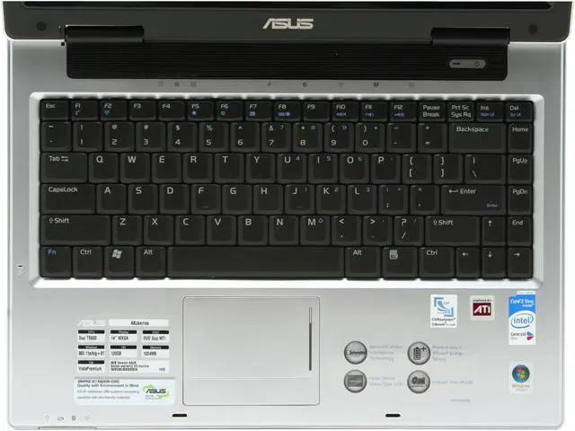 Alt view image 5 of 17 - ASUS Laptop A8 Series Intel Core 2 Duo T5500 1GB Memory 120GB HDD ATI Mobility Radeon X2300 14.0" Windows Vista Home Premium A8JR-4P021C