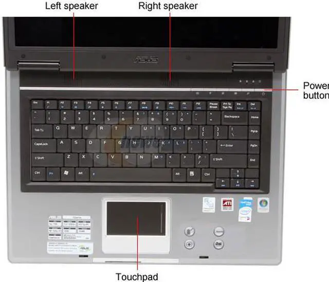 Alt view image 4 of 16 - ASUS Laptop F3 Series Intel Core 2 Duo T7200 1GB Memory 120GB HDD ATI Mobility Radeon X1700 15.4" Windows Vista Home Premium F3JP-AK048C-A
