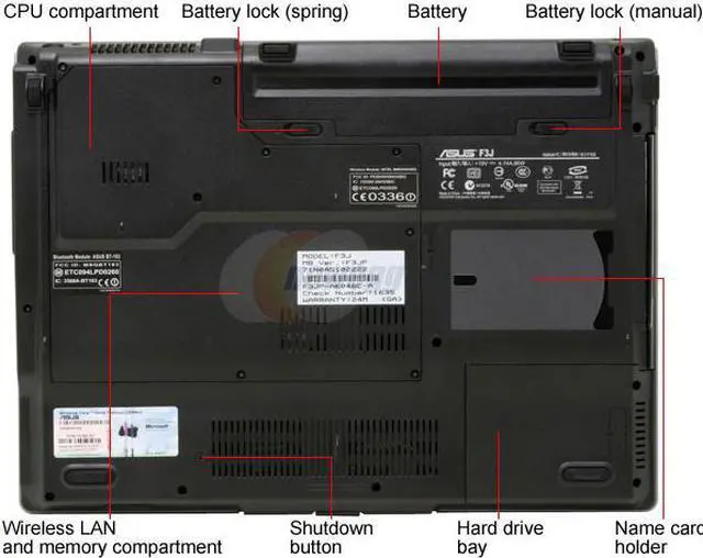 Alt view image 12 of 16 - ASUS Laptop F3 Series Intel Core 2 Duo T7200 1GB Memory 120GB HDD ATI Mobility Radeon X1700 15.4" Windows Vista Home Premium F3JP-AK048C-A